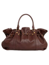 Medium Abbey Supple Calfskin Tote Bag Chestnut - CELINE - BALAAN 3