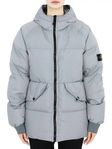 Stone Kids Waffen Patch Down Hooded Padded Jacket Gray 811640223 V0064 14A Adults can wear - STONE ISLAND - BALAAN 1