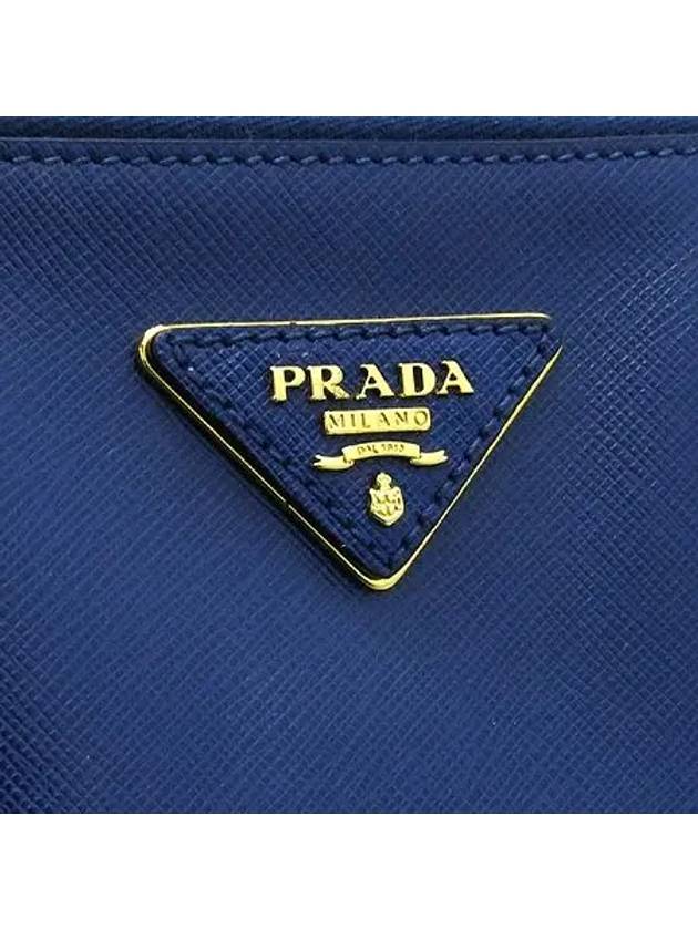 BN1786 SAFFIANO LUX NERO blue gold logo tote bag - PRADA - BALAAN 4