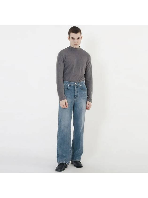 Washed Wide Denim Pants Mid Blue - CHANCE'S NOI - BALAAN 6