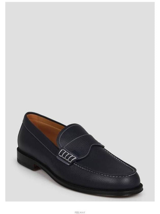 Granville Grained Calfskin Loafers Navy - DIOR - BALAAN 2