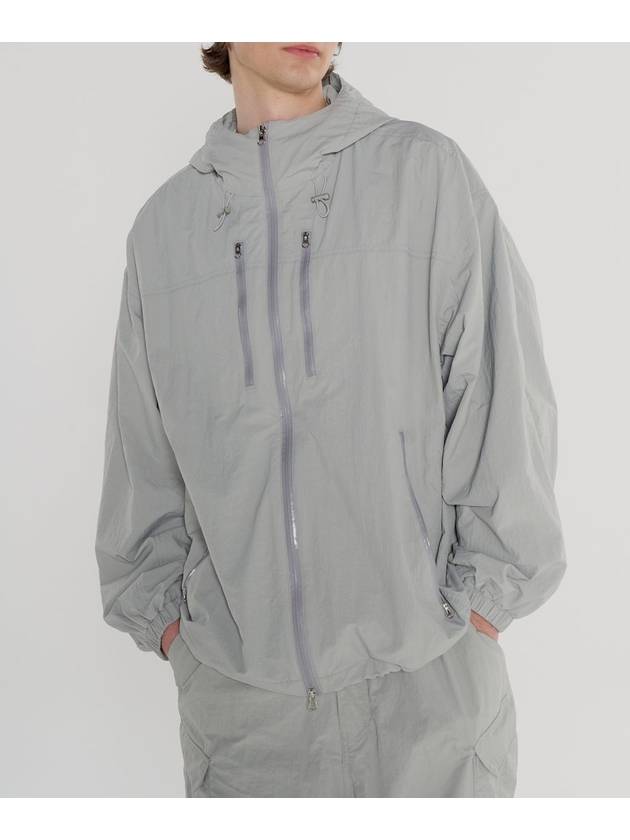 Light nylon windbreaker LIGHT NYLON WINDBREAKER GRAY - INTERSECTION - BALAAN 1