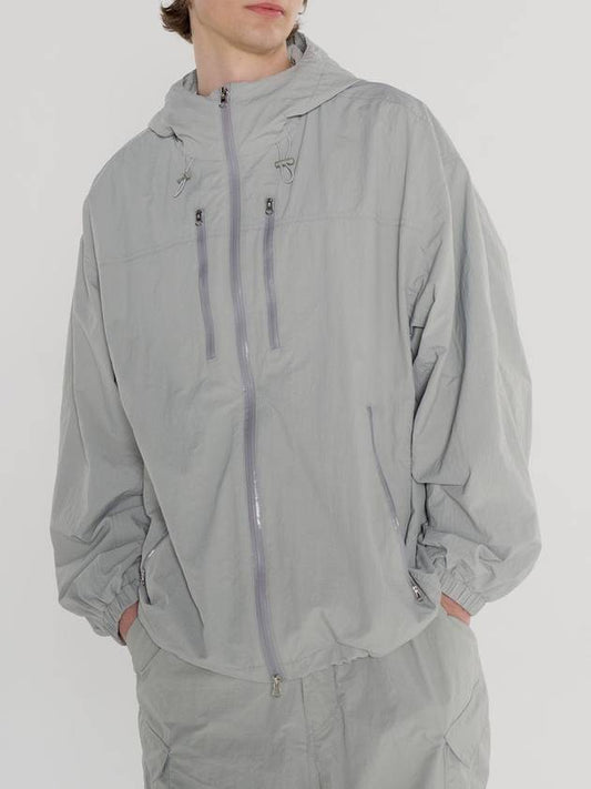 Light nylon windbreaker LIGHT NYLON WINDBREAKER GRAY - INTERSECTION - BALAAN 1