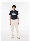 Organic Cotton Jogger Pants Cream - LACOSTE - BALAAN 2