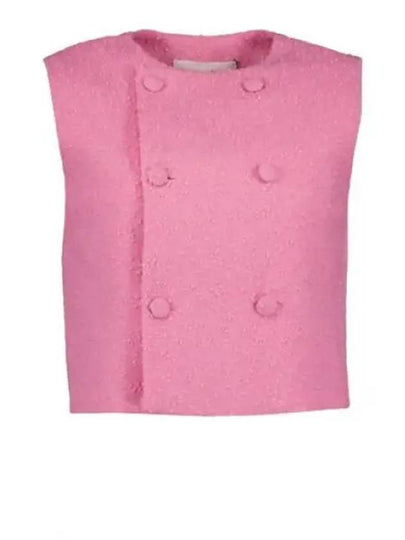 Bouclé Blazer Sleeveless Pink - AMI - BALAAN 2