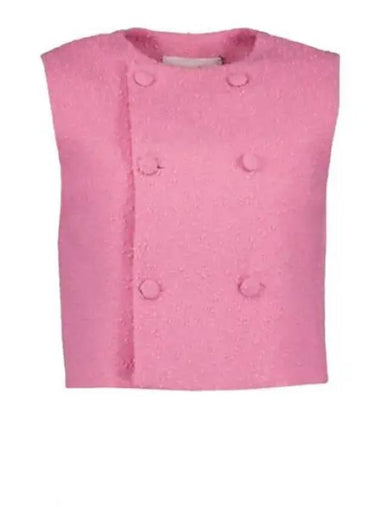 Bouclé Blazer Sleeveless Pink - AMI - BALAAN 1