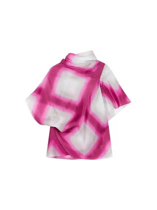 WOMEN Diamond Pattern Rayon Top Dark Pink - RICK OWENS - BALAAN 1