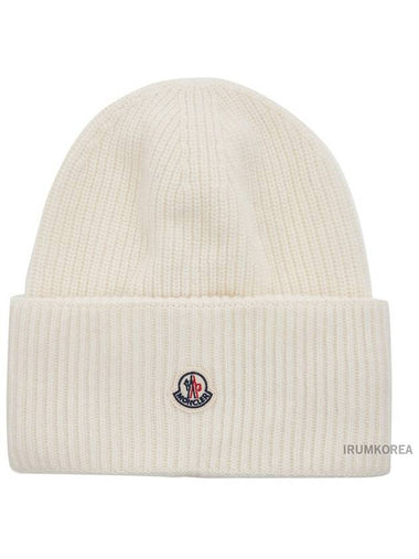 Logo Patch Wool Beanie 3B00048 M1241 035 - MONCLER - BALAAN 1