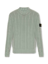 Wappen Patch Mock Neck Knit Top Sage Green - STONE ISLAND - BALAAN 2