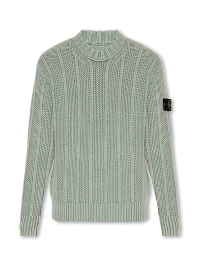 Wappen Patch Mock Neck Knit Top Sage Green - STONE ISLAND - BALAAN 2