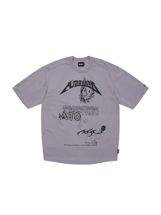 Collage Short Sleeve T-Shirt Gray - AJOBYAJO - BALAAN 1