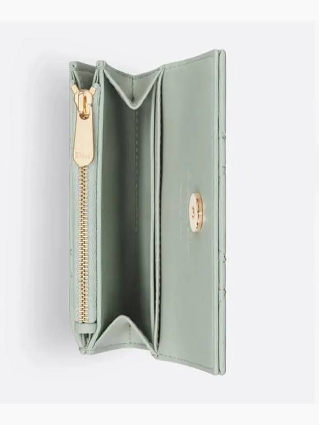 XS Lady Cannage Lambskin Half Wallet Pistachio Green - DIOR - BALAAN 4