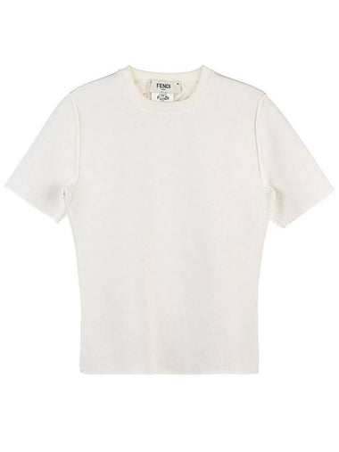 Knit Short Sleeve T-Shirt White - FENDI - BALAAN 1