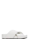 Women's Padded Slides Leather Slippers White - JIL SANDER - BALAAN 2