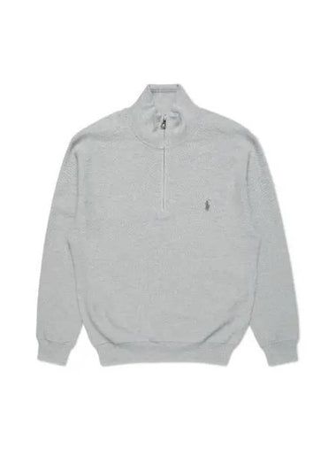 Cotton Quarter Zip Sweater Gray - POLO RALPH LAUREN - BALAAN 1