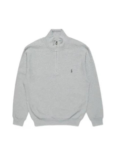 Cotton Quarter Zip Sweater Gray - POLO RALPH LAUREN - BALAAN 1