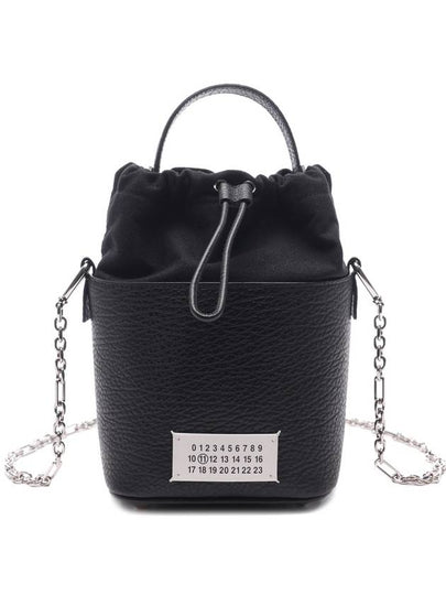 5AC Number Logo Texture Leather Bucket Bag Black - MAISON MARGIELA - BALAAN 2