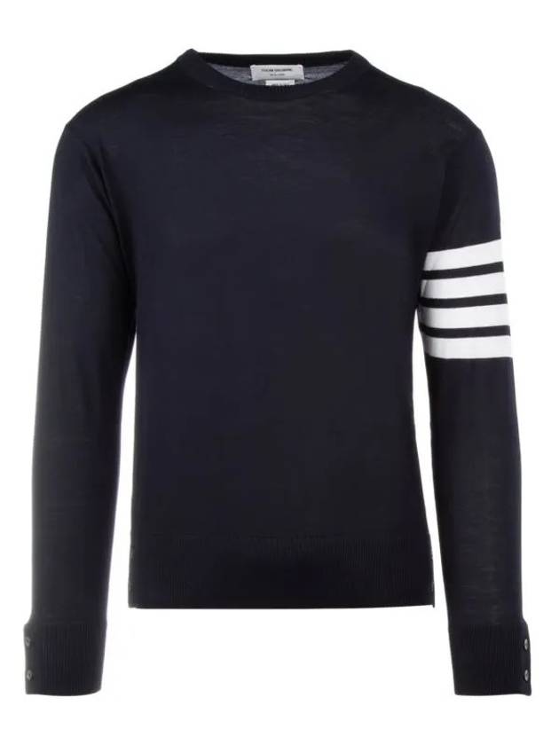 Diagonal Classic Cashmere Knit Top Navy - THOM BROWNE - BALAAN 2