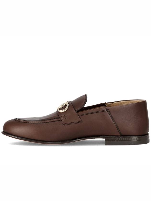 Salvatore Gancini Ornament Loafer Chocolate - SALVATORE FERRAGAMO - BALAAN.