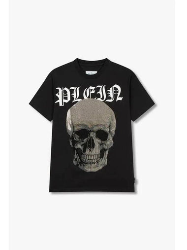 Crystal Skull Crewneck T Shirt Black - PHILIPP PLEIN - BALAAN 1