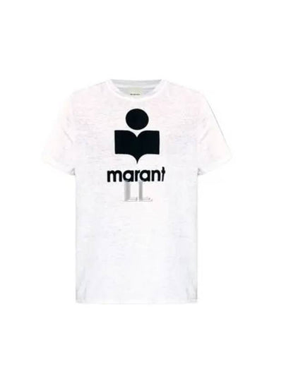 Karman Logo Print Linen Short Sleeve T-Shirt White - ISABEL MARANT - BALAAN 2