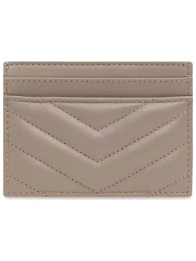 Cassandre Matelasse Lambskin Card Wallet Dusty Grey - SAINT LAURENT - BALAAN 3