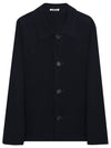 VELOUR BRUSHED WOOL MELTON HAND SEWN BLOUSON DARK NAVY (A22AB02WV) - AURALEE - BALAAN 1