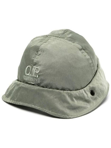 Embroidered Logo Earflap Bucket Hat Green - CP COMPANY - BALAAN 1