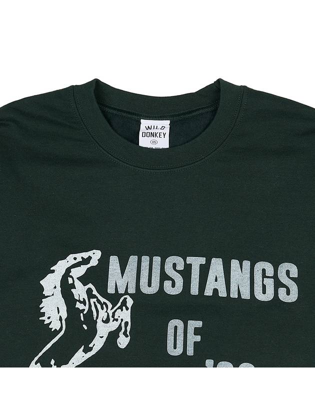 Wild Donkey Mustang cotton sweatshirt FR MUSTANGS FOREST GREEN - WILD DONKEY - BALAAN 3