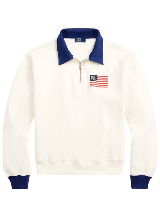 logo print quarter zipper sweatshirt 211935601 - POLO RALPH LAUREN - BALAAN 1