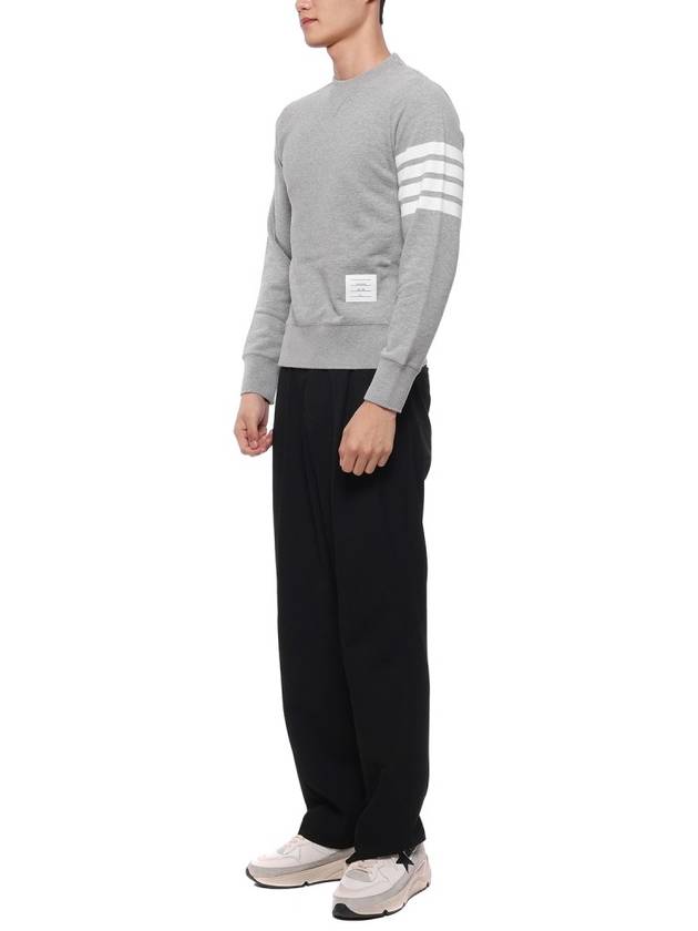 4 Bar Loopback Jersey Sweatshirt Light Grey - THOM BROWNE - BALAAN 5