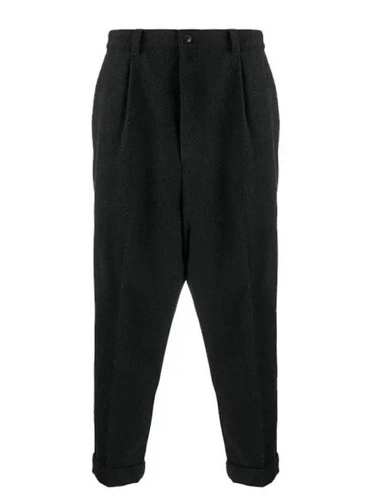 Cuffs Corduroy Straight Pants Black - AMI - BALAAN 2