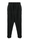 Cuffs Corduroy Straight Pants Black - AMI - BALAAN 2