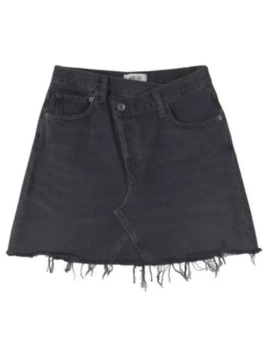 A Goldie Criss Cross Denim Skirt Washed Black - AGOLDE - BALAAN 1