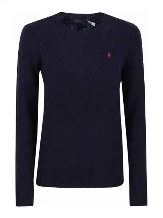 Embroidered Logo Pony Cable Knit Top Navy - POLO RALPH LAUREN - BALAAN 2