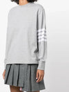 Engineered 4 Bar Medium Weight Jersey Oversized Long Sleeved T-Shirt Light Grey - THOM BROWNE - BALAAN 3