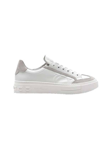 Gancini Low Top Sneakers White - SALVATORE FERRAGAMO - BALAAN 1