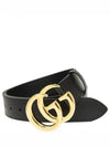 Double G Buckle Leather Belt Black - GUCCI - BALAAN 2