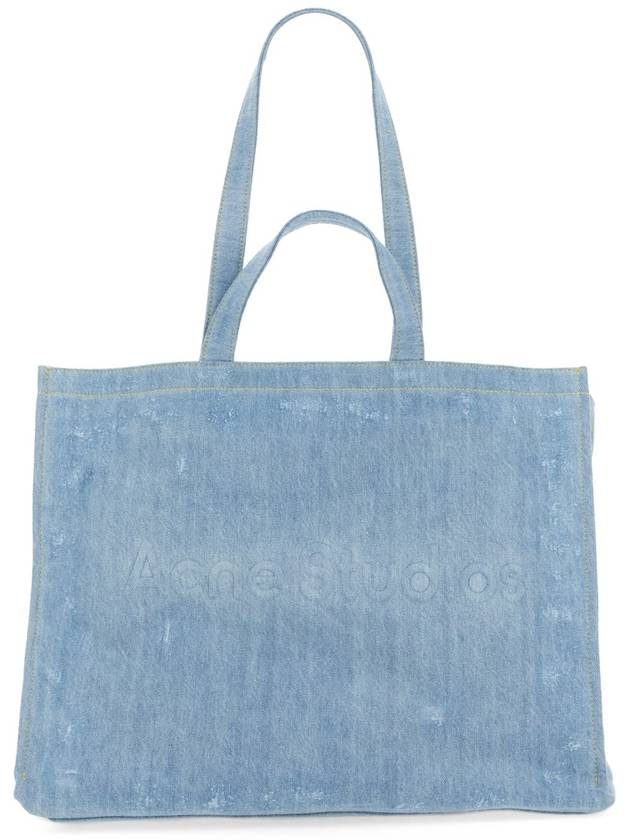 Studios Logo Denim Shoulder Tote Bag Light Blue - ACNE STUDIOS - BALAAN 3