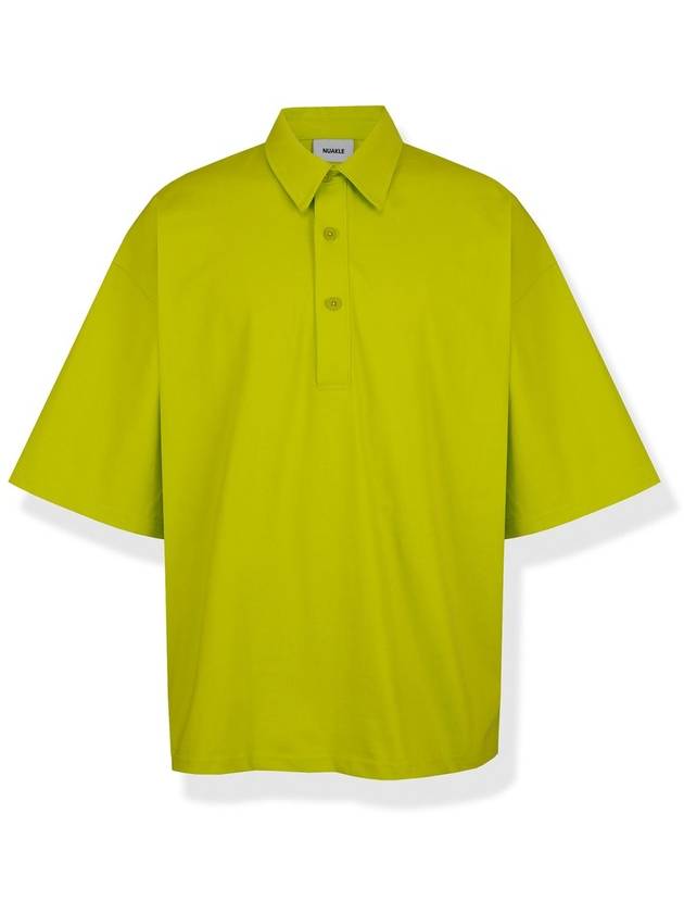 Oversized pin tuck collar t-shirtyellow green - NUAKLE - BALAAN 1