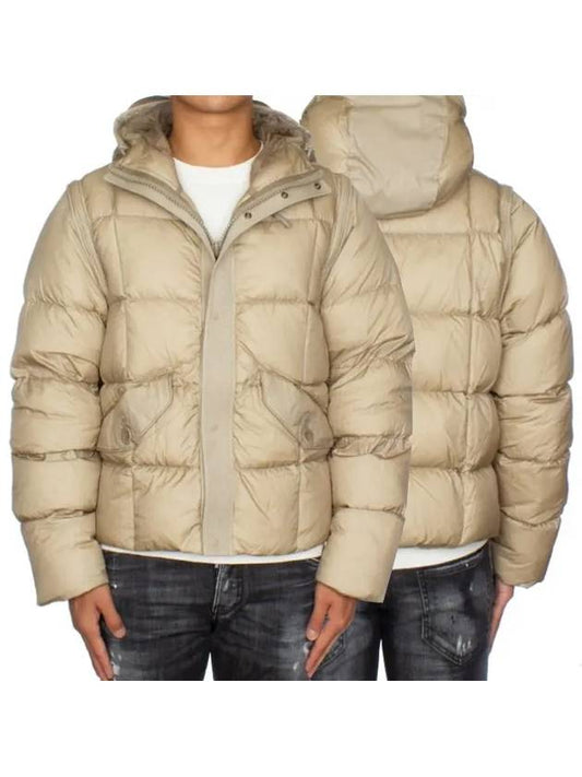 Hurricane Combo Down Padded Jacket Beige - TEN C - BALAAN.