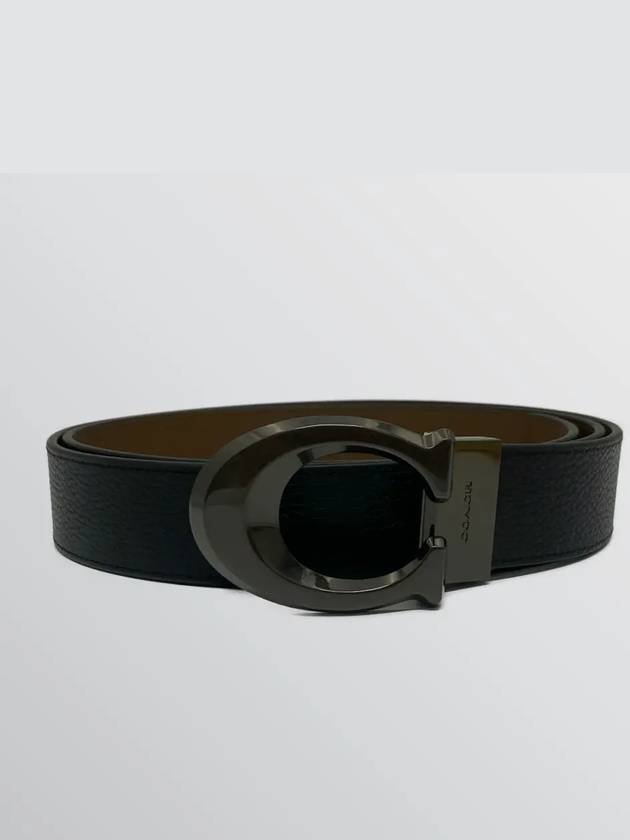 Debossed signature leather reversible belt - COACH - BALAAN 3