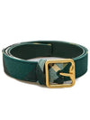 Check Pattern Buckled Leather Belt Green - BURBERRY - BALAAN 2