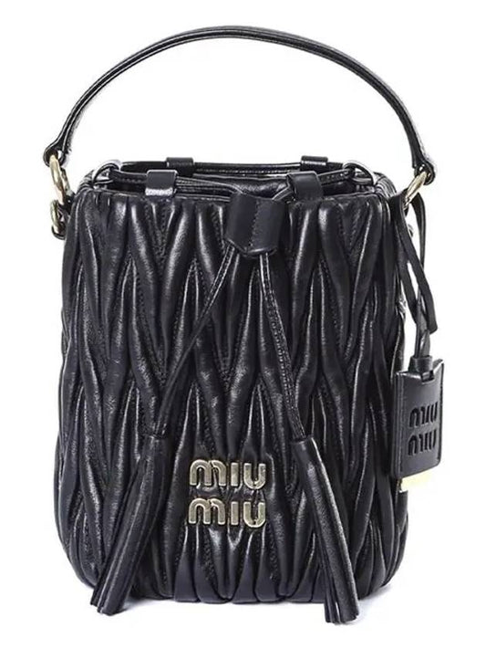 Matelasse Nappa Leather Bucket Bag Black - MIU MIU - BALAAN 2