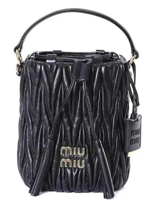 Matelasse Nappa Leather Bucket Bag Black - MIU MIU - BALAAN 3