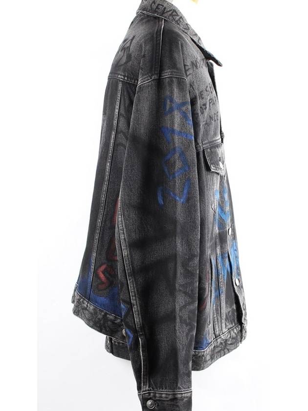 Graffiti black denim jacket 48 - BALENCIAGA - BALAAN 6