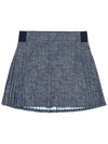 C23MSK011W Camo Denim Back Pleated Skirt Denim blue - CHUCUCHU - BALAAN 1