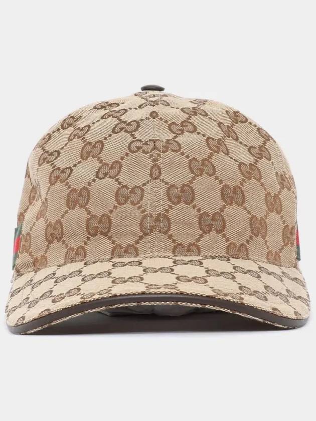 Original GG Web Supreme Canvas Baseball Ball Cap Beige Ebony - GUCCI - BALAAN 4