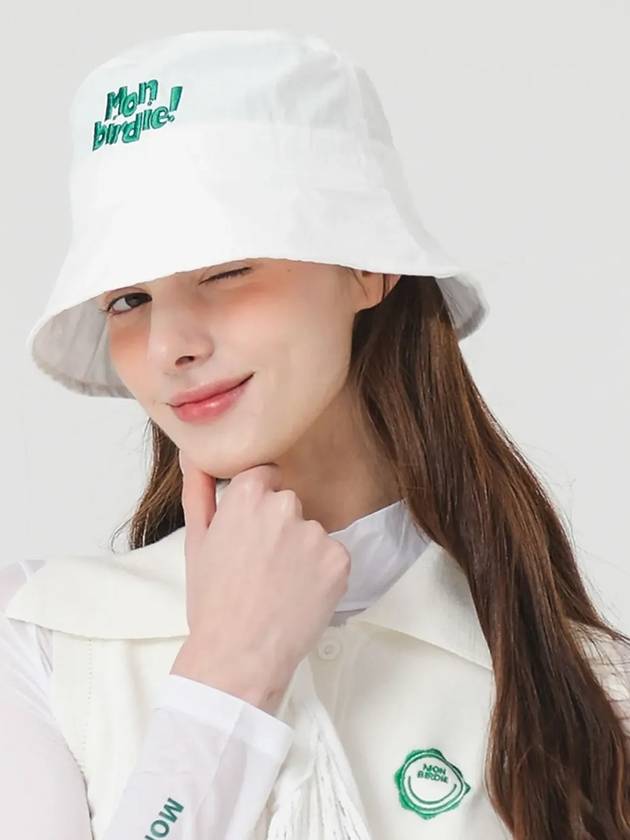 Windproof nylon bucket hat WHITE - MONBIRDIE GOLF - BALAAN 9