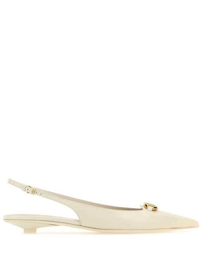 V Logo Bold Edition Sling Back Ballerina White - VALENTINO - BALAAN 2